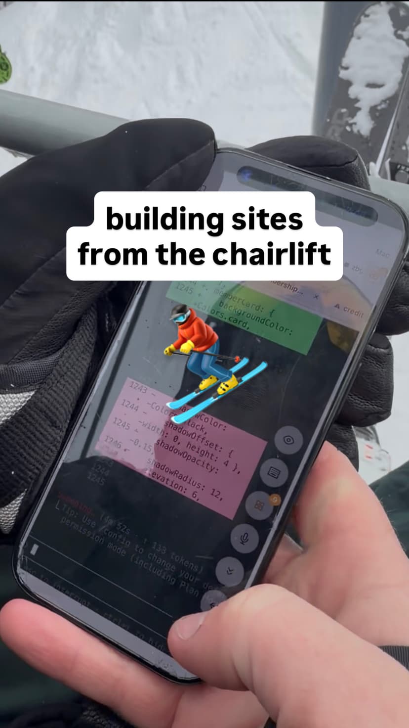 Building sites from the chairlift — coding on iPhone with Monet
